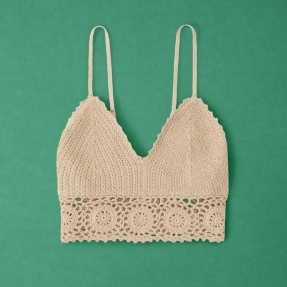 Abercrombie & Fitch Tops - NWT Abercrombie & Fitch Crochet Crop Bra Top